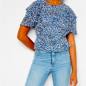 Leopard Print Tier Blouse